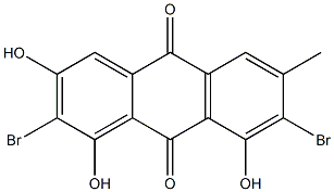 1,3,8-Trihydroxy-2,7-dibromo-6-methyl-anthracene-9,10-dione 구조식 이미지