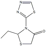 2-Ethyl-3-(1,3,4-thiadiazol-2-yl)thiazolidin-4-one 구조식 이미지