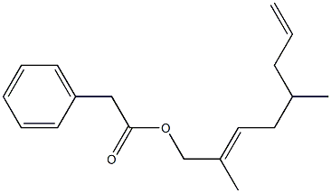 Phenylacetic acid 2,5-dimethyl-2,7-octadienyl ester 구조식 이미지