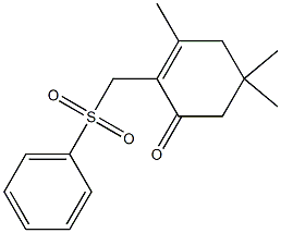 3,5,5-Trimethyl-2-[(phenylsulfonyl)methyl]-2-cyclohexen-1-one Structure