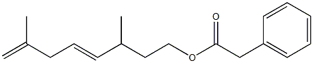 Phenylacetic acid 3,7-dimethyl-4,7-octadienyl ester Structure