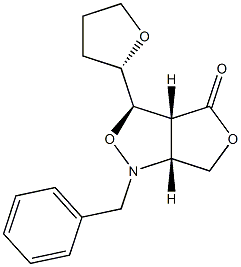 [3R,3aR,6aR]-3-[[(S)-Tetrahydrofuran]-2-yl]tetrahydro-1-benzyl-1H,4H-furo[3,4-c]isoxazol-4-one 구조식 이미지