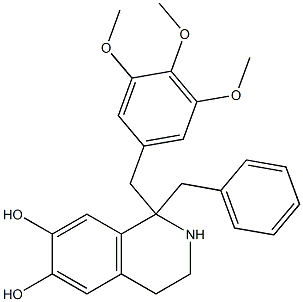 1-Benzyl-1-(3,4,5-trimethoxybenzyl)-6,7-dihydroxy-1,2,3,4-tetrahydroisoquinoline Structure