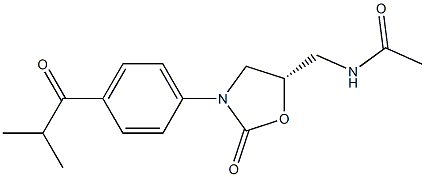 (5S)-5-Acetylaminomethyl-3-[4-(2-methylpropanoyl)phenyl]oxazolidin-2-one Structure
