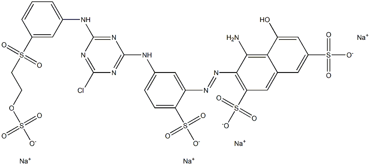 4-Amino-3-[5-[4-chloro-6-[3-[2-(sulfooxy)ethylsulfonyl]anilino]-1,3,5-triazin-2-ylamino]-2-sulfophenylazo]-5-hydroxy-2,7-naphthalenedisulfonic acid tetrasodium salt 구조식 이미지