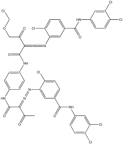 3,3'-[2-(Chloromethyloxy)-1,4-phenylenebis[iminocarbonyl(acetylmethylene)azo]]bis[N-(3,4-dichlorophenyl)-4-chlorobenzamide] 구조식 이미지