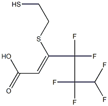 (Z)-3-(2-Mercaptoethylthio)-4,4,5,5,6,6-hexafluoro-2-hexenoic acid 구조식 이미지