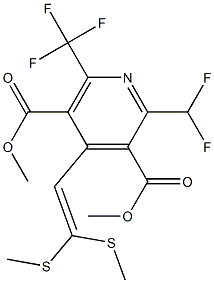 2-(Difluoromethyl)-4-[2,2-bis(methylthio)ethenyl]-6-(trifluoromethyl)-3,5-pyridinedicarboxylic acid dimethyl ester 구조식 이미지