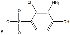 3-Amino-2-chloro-4-hydroxybenzenesulfonic acid potassium salt 구조식 이미지