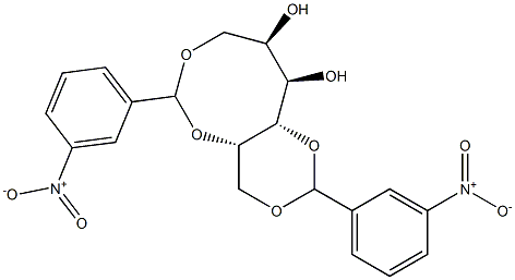 1-O,3-O:2-O,6-O-Bis(3-nitrobenzylidene)-D-glucitol 구조식 이미지