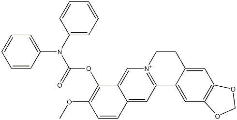 5,6-Dihydro-9-(diphenylcarbamoyloxy)-10-methoxybenzo[g]-1,3-benzodioxolo[5,6-a]quinolizinium Structure