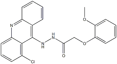 N'-(1-Chloroacridin-9-yl)-2-(2-methoxyphenoxy)acetohydrazide 구조식 이미지