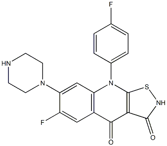 6-Fluoro-7-(piperazin-1-yl)-9-(4-fluorophenyl)isothiazolo[5,4-b]quinoline-3,4(2H,9H)-dione Structure