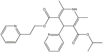 1,4-Dihydro-2,6-dimethyl-4-(2-pyridyl)pyridine-3,5-dicarboxylic acid 3-isopropyl 5-[2-(2-pyridyl)ethyl] ester Structure