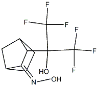 3-[2,2,2-Trifluoro-1-hydroxy-1-(trifluoromethyl)ethyl]-2-norbornanone oxime 구조식 이미지