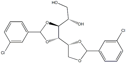 1-O,2-O:3-O,4-O-Bis(3-chlorobenzylidene)-L-glucitol 구조식 이미지