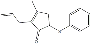 2-(2-Propen-1-yl)-3-methyl-5-(phenylthio)-2-cyclopenten-1-one Structure