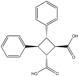 (1R,2R,3S,4S)-3,4-Diphenyl-1,2-cyclobutanedicarboxylic acid 구조식 이미지