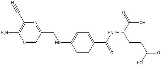 (2S)-2-[4-[N-(5-Amino-6-cyano-2-pyrazinylmethyl)amino]benzoylamino]glutaric acid Structure