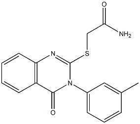 2-(2-Amino-2-oxoethylthio)-3-(3-methylphenyl)-quinazolin-4(3H)-one Structure