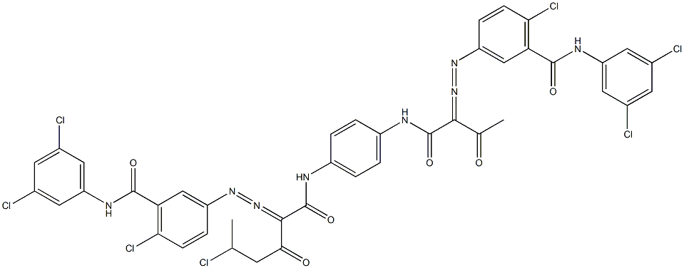 3,3'-[2-(1-Chloroethyl)-1,4-phenylenebis[iminocarbonyl(acetylmethylene)azo]]bis[N-(3,5-dichlorophenyl)-6-chlorobenzamide] Structure