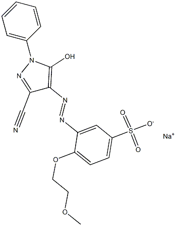 3-(3-Cyano-5-hydroxy-1-phenyl-1H-pyrazol-4-ylazo)-4-(2-methoxyethoxy)benzenesulfonic acid sodium salt 구조식 이미지