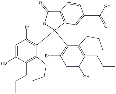 1,1-Bis(6-bromo-4-hydroxy-2,3-dipropylphenyl)-1,3-dihydro-3-oxoisobenzofuran-6-carboxylic acid 구조식 이미지