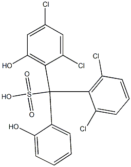 (2,6-Dichlorophenyl)(2,4-dichloro-6-hydroxyphenyl)(2-hydroxyphenyl)methanesulfonic acid 구조식 이미지