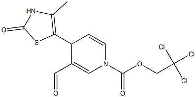 4-Methyl-5-[[1,4-dihydro-1-(2,2,2-trichloroethoxycarbonyl)-3-formylpyridin]-4-yl]thiazol-2(3H)-one 구조식 이미지