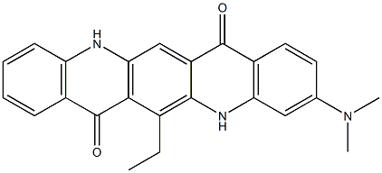 3-(Dimethylamino)-6-ethyl-5,12-dihydroquino[2,3-b]acridine-7,14-dione 구조식 이미지