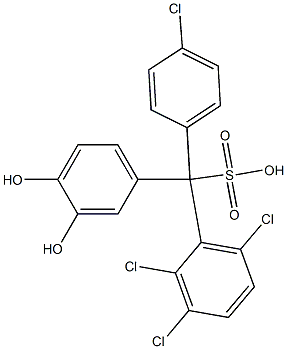 (4-Chlorophenyl)(2,3,6-trichlorophenyl)(3,4-dihydroxyphenyl)methanesulfonic acid 구조식 이미지