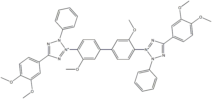 3,3'-(3,3'-Dimethoxybiphenyl-4,4'-diyl)bis[2-phenyl-5-(3,4-dimethoxyphenyl)-2H-tetrazole-3-ium] Structure