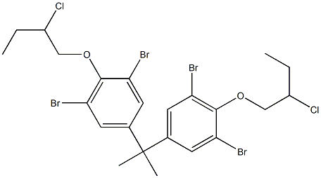 1,1'-[Isopropylidenebis(2,6-dibromo-4,1-phenyleneoxy)]bis(2-chlorobutane) 구조식 이미지