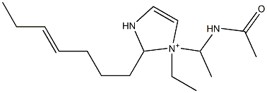 1-[1-(Acetylamino)ethyl]-1-ethyl-2-(4-heptenyl)-4-imidazoline-1-ium Structure