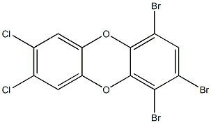 1,2,4-Tribromo-7,8-dichlorodibenzo[b,e][1,4]dioxin 구조식 이미지