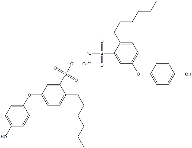 Bis(4'-hydroxy-4-hexyl[oxybisbenzene]-3-sulfonic acid)calcium salt Structure