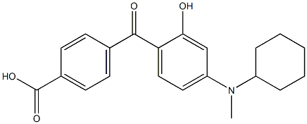 p-[4-(N-Cyclohexyl-N-methylamino)-2-hydroxybenzoyl]benzoic acid 구조식 이미지