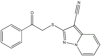 2-[[(Phenylcarbonyl)methyl]thio]-pyrazolo[1,5-a]pyridine-3-carbonitrile 구조식 이미지