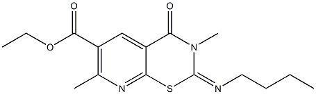 2-(Butylimino)-3,4-dihydro-3,7-dimethyl-4-oxo-2H-pyrido[3,2-e][1,3]thiazine-6-carboxylic acid ethyl ester Structure