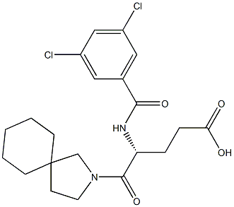 (R)-4-(3,5-Dichlorobenzoylamino)-5-oxo-5-(2-azaspiro[4.5]decan-2-yl)valeric acid 구조식 이미지