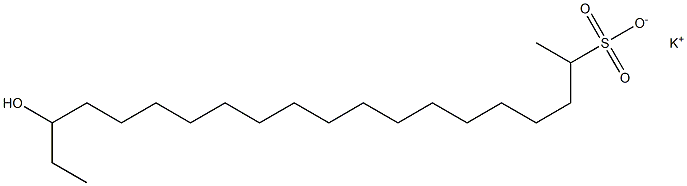 18-Hydroxyicosane-2-sulfonic acid potassium salt Structure