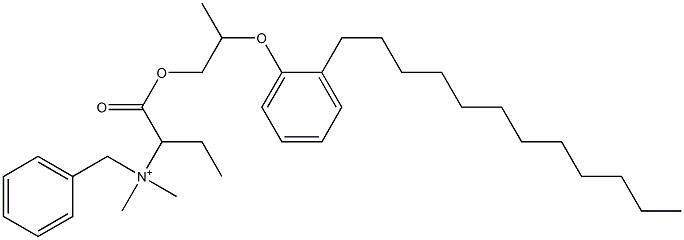 N,N-Dimethyl-N-benzyl-N-[1-[[2-(2-dodecylphenyloxy)propyl]oxycarbonyl]propyl]aminium Structure