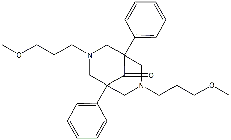 3,7-Bis(3-methoxypropyl)-1,5-diphenyl-3,7-diazabicyclo[3.3.1]nonan-9-one 구조식 이미지