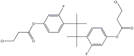 4,4'-(1,1,2,2-Tetramethyl-1,2-ethanediyl)bis(3-fluorophenol 3-chloropropionate) 구조식 이미지