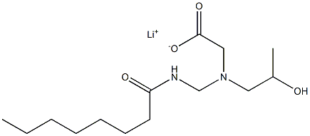 N-(2-Hydroxypropyl)-N-(octanoylaminomethyl)glycine lithium salt Structure