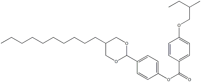 4-(2-Methylbutoxy)benzoic acid 4-(5-decyl-1,3-dioxan-2-yl)phenyl ester 구조식 이미지
