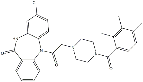 8-Chloro-5-[[4-(2,3,4-trimethylbenzoyl)piperazin-1-yl]acetyl]-5,10-dihydro-11H-dibenzo[b,e][1,4]diazepin-11-one 구조식 이미지