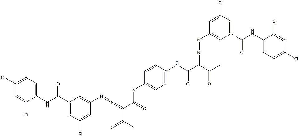 3,3'-[1,4-Phenylenebis[iminocarbonyl(acetylmethylene)azo]]bis[N-(2,4-dichlorophenyl)-5-chlorobenzamide] 구조식 이미지