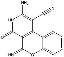 3,4-Dihydro-2-amino-5-imino-4-oxo-5H-[1]benzopyrano[3,4-c]pyridine-1-carbonitrile Structure