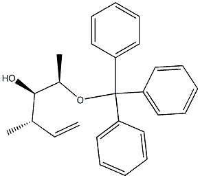 (2R,3R,4S)-2-Triphenylmethoxy-4-methyl-5-hexen-3-ol 구조식 이미지